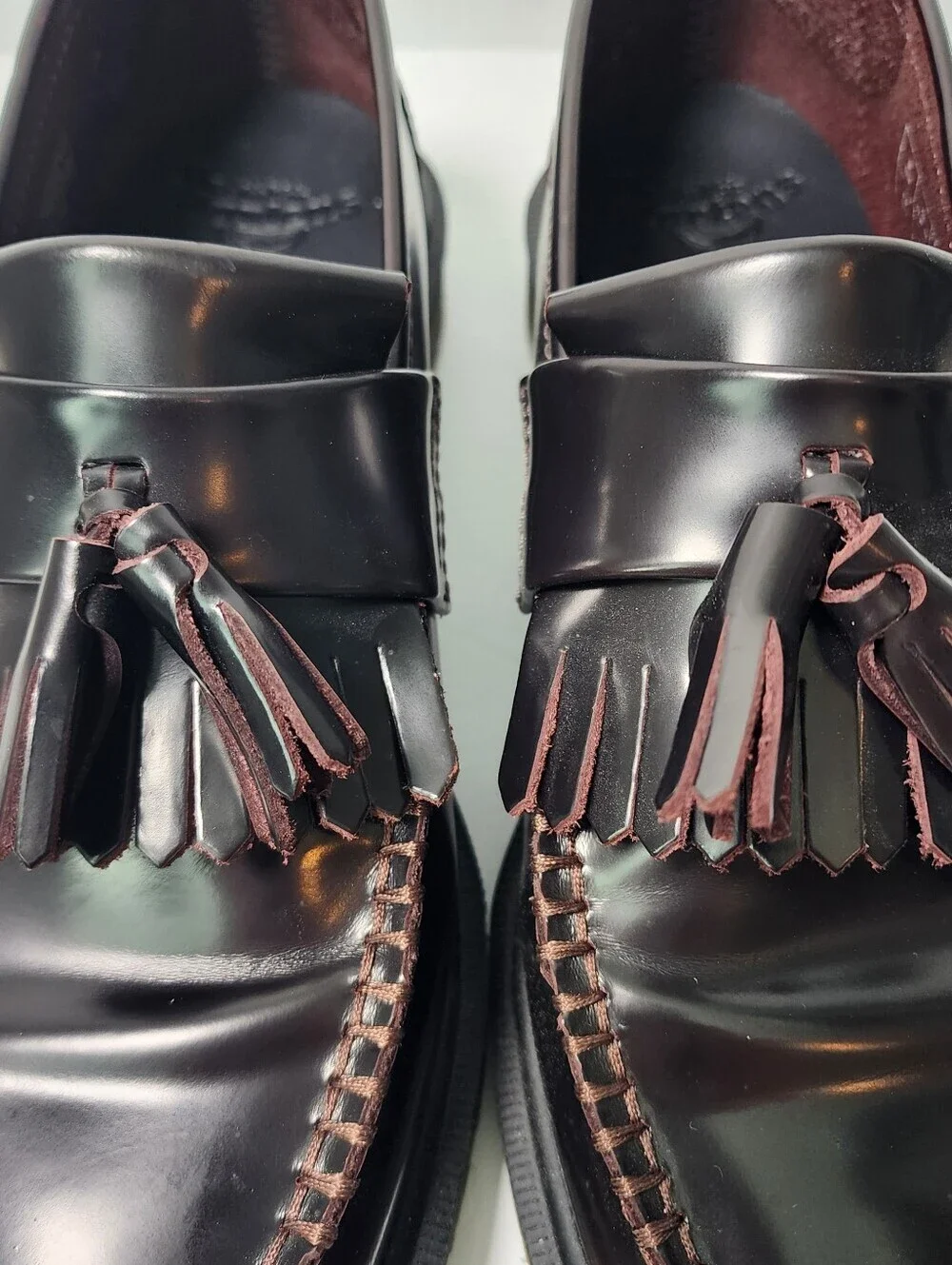 Dr Martens Adrian Arcadia Leather Tassel Loafer Cherry Red Burgandy Size 9